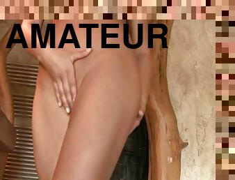 Virgin jessica mazury exposes her impeccable body in a bathroom