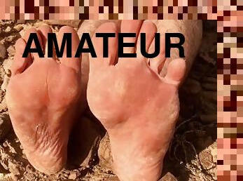 amateur, pieds, sale, fétiche, dure