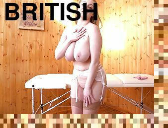 Striptease from a curvy British girl is breathtaking