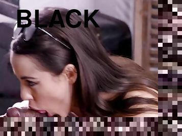 Private Black - Four Eyed Anastasia Brokelyn Gags On A BBC!