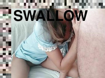 Horny Girlfriend Sucks And Swallows Cum Home Sex Part1
