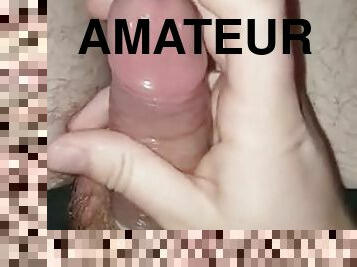 Deep urethral sounding, 30cm, sperm with urine hole blocked in condom, close-up, vertical video for mobile viewers