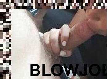 Blowjob to make sure hes ready for work. He came in my mouth