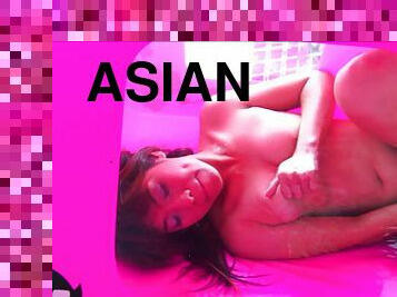 Asian with A cups fucking a toy into her juicy vagina