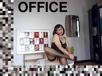 kontor, amatør, berømthed, strippende, strømper, undertøj, perverst, fetish, bikini, støvler