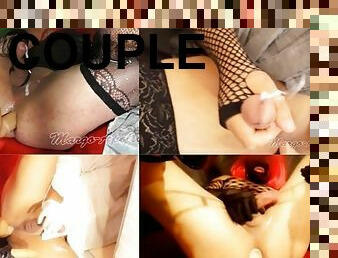 gode-ceinture, amateur, anal, ejaculation-sur-le-corps, énorme-bite, milf, hardcore, compilation, couple, bas