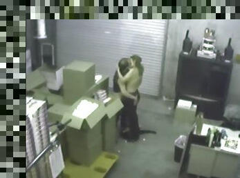 Couple having a blowjob at the warehouse