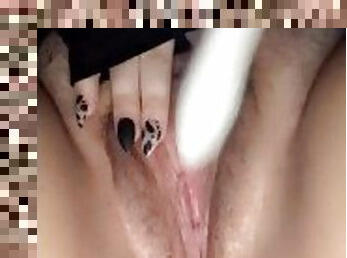 poilue, masturbation, orgasme, chatte-pussy, amateur, jouet, belle-femme-ronde, solo, humide