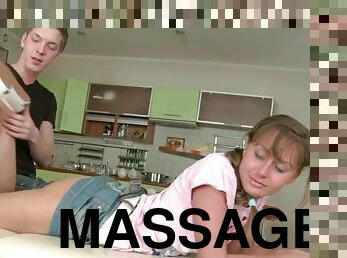 Back massage leads to kinky BDSM sex with adorable Nasty Gobriu