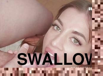PremiumBukkake - Silvia Dellai swallows 50 huge mouthful cumshots