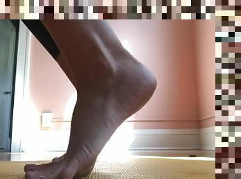 Flexing Yoga Soles and Toes Side View