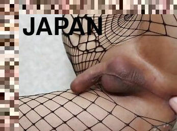 Drilling sissy Japanese pure tight ass with dildo