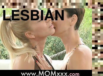 Sexy lesbian shots with two desirable milfs