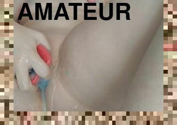 orgasme, fisse-pussy, amatør, milf, legetøj, creampie, dildo, fetish, solo