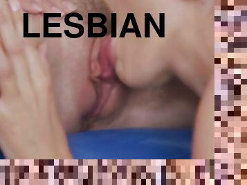 Gym lesbians fingering and licking in sapphic threesome