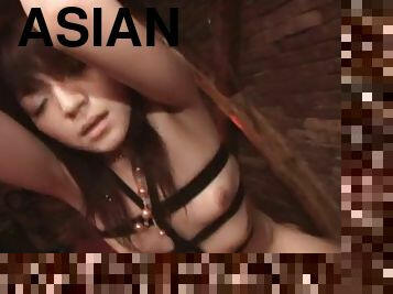 Pretty Asian sex slave with a great body enjoying a fabulous vibrator fuck