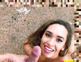 Pov Sucking Swallow At The Forest For Money