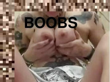 Big boobs dildo blowjob