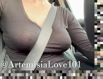 Artemisia Love car ride with her big tits and nipples OF@ArtemisiaLove101