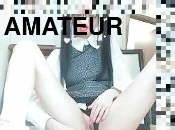 asiatique, masturbation, russe, écolière, maigre, amateur, jouet, maison, japonais, indien