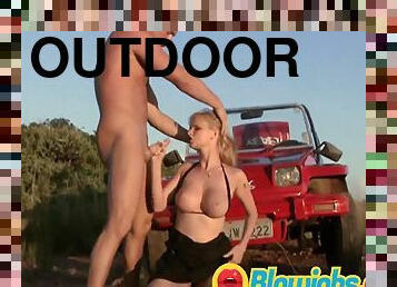 Big Tits Blonde Slut Has Anal Pounding Outdoors