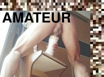 masturbation, amateur, énorme-bite, ejaculation, pute