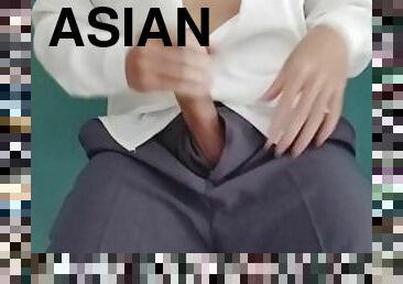 asiatique, grosse, énorme, masturbation, orgasme, amateur, ejaculation-sur-le-corps, énorme-bite, gay, belle-femme-ronde