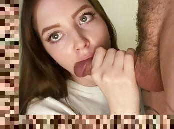 orgasme, russisk, amatør, blowjob, cumshot, tenåring, hjemmelaget, føtter, cum, blond