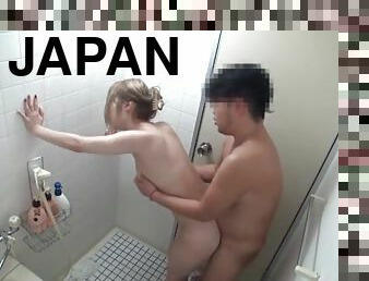 Pale babe from japan bonked in the bathroom and in the bedroom
