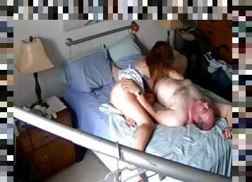 My friend and her new hubby caught on hidden camera in her bedroom.