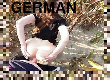 Cutie german teen gf banged by big dick of bf outdoors