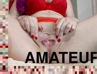 bad, masturbation, orgasm, pissande, fitta-pussy, kvinnligt-sprut, fru, amatör, mamma, mor