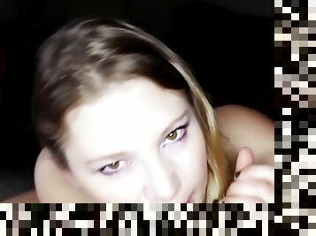 Chubby Blonde Amateur Midnight Reality Blowjob