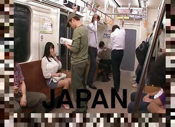 asiático, público, hardcore, japonés, autobús, realidad, polla, cañero