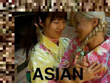 Pretty Asian lesbian with a sexy ass enjoying a hardcore vibrator fuck