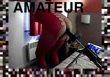 transsexuelle, amateur, anal, mature, française, bas, lingerie, webcam, machines, solo
