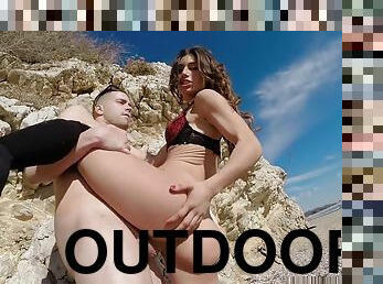 Julia Roca In Fucking At The Beach! Video