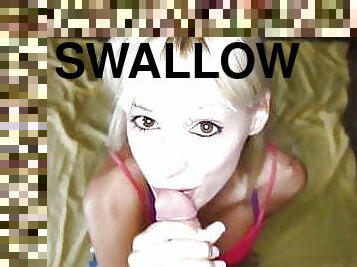 blowjob, milf, svelging, cum, europeisk, euro, sperm