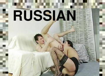 Ass eating Russian girl deepthroats his dick too