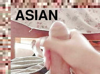 ASIAN: DICK WITH MARKED VEINS COMES ON HIS COCK