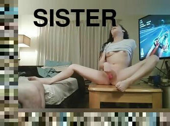 Step Sister Squirts All Over Table To Distract Step Brother From Video Game