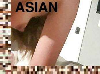 asiatisk, fru, amatör, milf, hemmagjord, mamma, ritt, cowgirl, koreansk, kuk