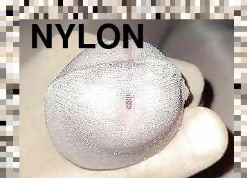 Nylon stroking no cum