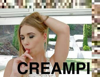 Violette Pink gets her holes filled up with jizz of creampie by All Internal