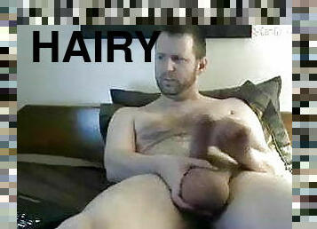 Hairy daddy has huge oversized balls