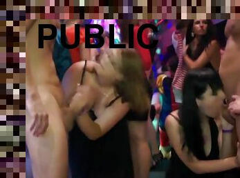 European partysluts sucking and fucking in public