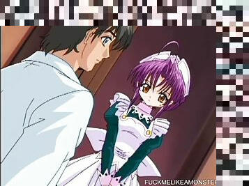 Hentai teens love to serve the master in this anime video