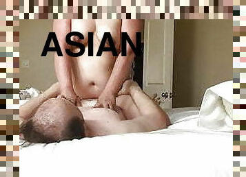 Asian Slut Wife Riding Cock Shaking Tits Big Brown Nipples