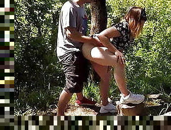 PUBLIC SEX ON THE MOUNTAIN, CUNNILINGUS + CUM KISS