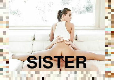 Sister Lana Rhoades does the Splits on her Step-Bro's Dick